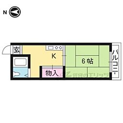 ハウス須賀 1Kの間取図画像