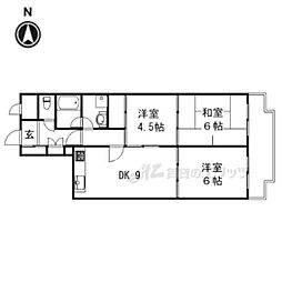 パークテラス桂川 3DKの間取図画像