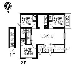 シャーメゾン久遠 2階3LDKの間取り