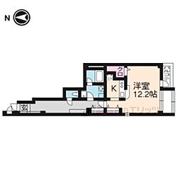 グランフィールド 3階1Kの間取り