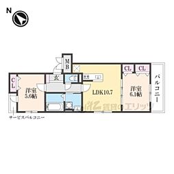 和幸館 2階2LDKの間取り