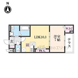 メゾンドエフ 1階1LDKの間取り