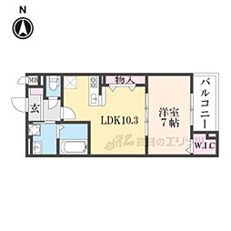 メゾンドエフ 2階1LDKの間取り