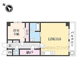 深草サニーハイツ 1階1LDKの間取り