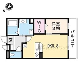 マジェスティツイン 2階1LDKの間取り