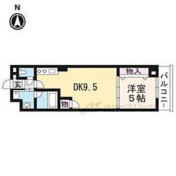 近鉄京都線 桃山御陵前駅 徒歩2分の賃貸マンション 2階1DKの間取り