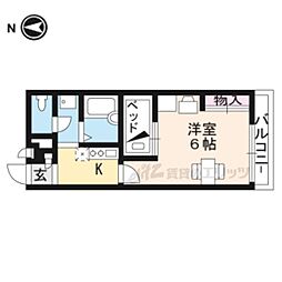 JR東海道・山陽本線 長岡京駅 3.6kmの賃貸アパート 2階1Kの間取り