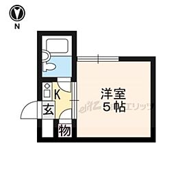 グリーンマンション 3階1Kの間取り