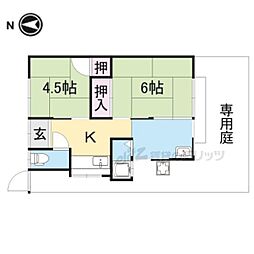 阪急京都本線 東向日駅 徒歩7分の賃貸一戸建て 1階2Kの間取り