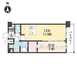 プレサンス十条凛華 7階1LDKの間取り