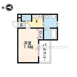 京阪本線 龍谷大前深草駅 徒歩5分の賃貸アパート 3階1Kの間取り