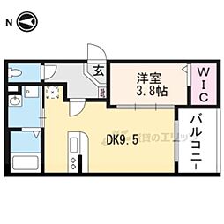 JR東海道・山陽本線 桂川駅 徒歩10分の賃貸アパート 2階1LDKの間取り