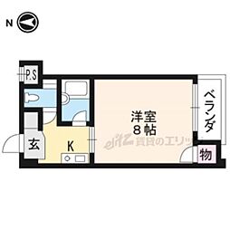 近鉄京都線 桃山御陵前駅 徒歩5分の賃貸マンション 3階1Kの間取り