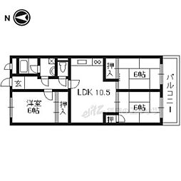 プランドール曽我 3階3LDKの間取り