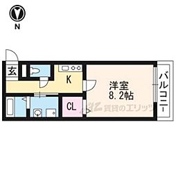 ブランドールＯ＆Ｔ 1階1Kの間取り