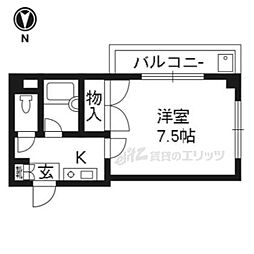 京阪本線 伏見桃山駅 徒歩4分の賃貸マンション 3階1Kの間取り