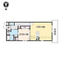 京都市営烏丸線 京都駅 徒歩7分の賃貸マンション 1階1LDKの間取り