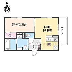 レオパレス伏見 1LDKの間取図画像
