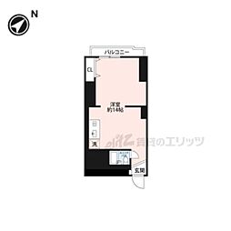 ロイヤル河原町五条 ワンルームの間取図画像