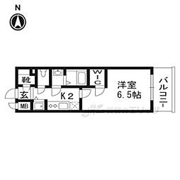 エスリード京都梅小路 1Kの間取図画像