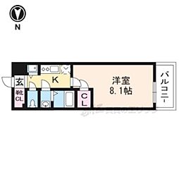 エスリード京都梅小路 1Kの間取図画像