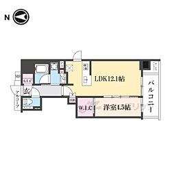 ファインレジデンス京都五条通 1LDKの間取図画像