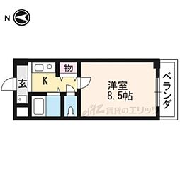 米市館 1Kの間取図画像