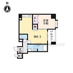 フェリオ千都 1DKの間取図画像