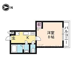 アクアKM 1Kの間取図画像