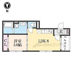ハーモニーテラス藤森 1LDKの間取図画像