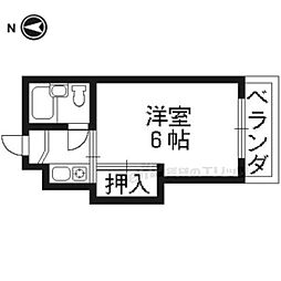 アルページュ桃山 1Kの間取図画像