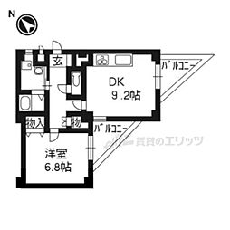 ブルグ清涼 1LDKの間取図画像