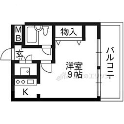 アビタシオン槇島 ワンルームの間取図画像