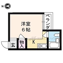 菊地第三マンション 1Kの間取図画像