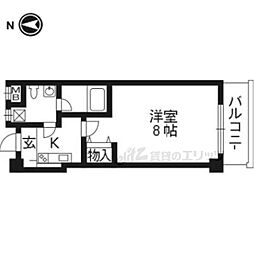 ランブラス桂水築町 1Kの間取図画像