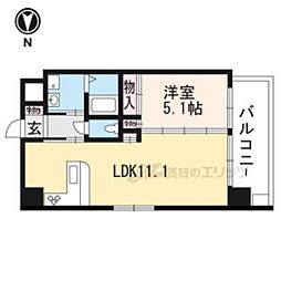 シルエラ御所南 1LDKの間取図画像