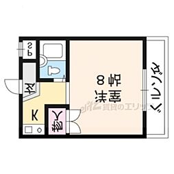フォレスト山科 1Kの間取図画像