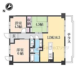 ライオンズマンション山科御陵 3LDKの間取図画像