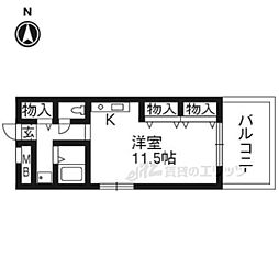 ニューシャトー西洞院 ワンルームの間取図画像