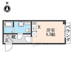 ノアーズアーク2 1Kの間取図画像