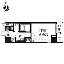 リーガル京都河原町III 4階1Kの間取り
