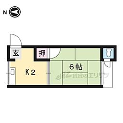 睦荘 3階1Kの間取り