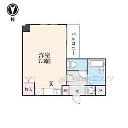 ＳａａＣａｄｄｉａｎ 5階ワンルームの間取り