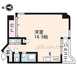 ウエストプラザ三越 10階1Kの間取り