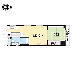 ル・パスクよこた 3階1LDKの間取り