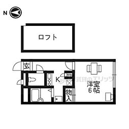 阪急京都本線 西京極駅 徒歩13分の賃貸アパート 1階1Kの間取り
