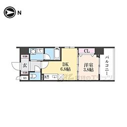 ベラジオ雅び京都円町駅前 2階1DKの間取り