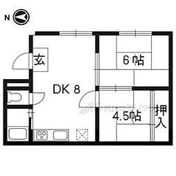 メゾン・ド・エリカ 2階2DKの間取り