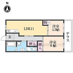 第二洛西ハイツ 2LDKの間取図画像