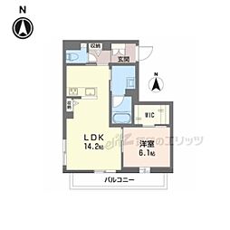 シャーメゾン　マーサ東山 2階1LDKの間取り